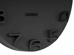 New KARLSSON Reloj moderno con agujas cromadas On the Edge Negro