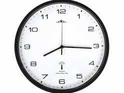 Reloj radiocontrol de pared cuarzo y negro 31 cm ES593131