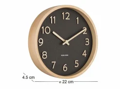 Online Reloj redondo de madera Pure 22 cm Reloj De Pared