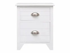Garden Furniture Relor Mesitas de noche con 2 cajones 2 unidades blancas