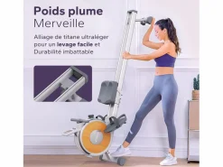 Hot Remo Magnético , 16 Niveles de Resistencia, Ultra Silencioso, 160kg, LCD, Bluetooth, Plegable, Soporte para Tablet, Compatible con Kinomap Aparato De Musculación