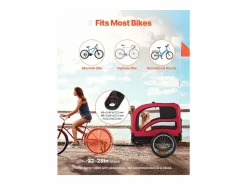 Sale Remolque bicicleta SucceBuy para Perro, Carga 45 kg, Porta Animales de Compañía de Bicicletas, Marco Plegable Fácil con Rueda a Liberación Rápida, Reflector Rojo