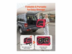 Sale Remolque bicicleta SucceBuy para Perro, Carga 45 kg, Porta Animales de Compañía de Bicicletas, Marco Plegable Fácil con Rueda a Liberación Rápida, Reflector Rojo