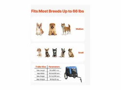 Discount Remolque bicicleta SucceBuy para Perro, Carga 30 kg, Porta Animales de Compañía de Bicicletas, Marco Plegable Fácil con Rueda a Liberación Rápida, Reflector Transportín De Paseo Para Animales
