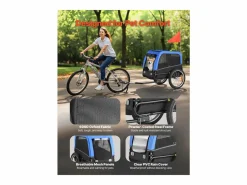 Discount Remolque bicicleta SucceBuy para Perro, Carga 30 kg, Porta Animales de Compañía de Bicicletas, Marco Plegable Fácil con Rueda a Liberación Rápida, Reflector Transportín De Paseo Para Animales