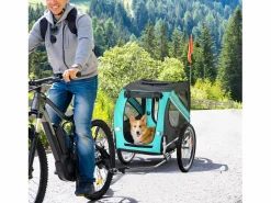 Remolque para perros, práctico y seguro, tejido Oxford impermeable, ventilado, color (130x73x90cm)