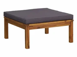 Reposapiés con cojín oscuro madera maciza de acacia ES53142