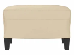 Outlet Reposapiés 60x50x41 cm Tejido Microfibra Crema