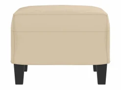 Outlet Reposapiés 60x50x41 cm Tejido Microfibra Crema