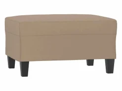Clearance Reposapiés de cuero sintético color capuchino 70x55x41 cm ES636968 Marru00f3n