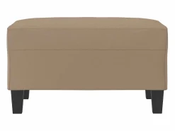 Clearance Reposapiés de cuero sintético color capuchino 70x55x41 cm ES636968 Marru00f3n