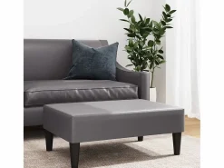 Reposapiés de cuero sintético 77x55x31 cm ES287192 Gris