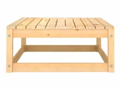 Reposapiéss de jardín con cojines 2 uds madera maciza de pino ES44892