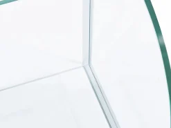 Vente-unique Revistero de vidrio templado - Transparente y gris - DUSILLA