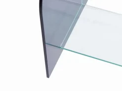 Vente-unique Revistero de vidrio templado - Transparente y gris - DUSILLA