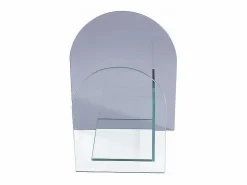 Vente-unique Revistero de vidrio templado - Transparente y gris - DUSILLA