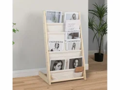 Clearance Revistero Rui en tela y madera con 6 secciones Accesorios De Almacenaje