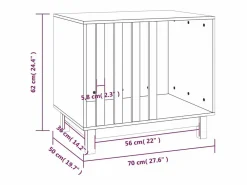 Garden Furniture Rivoli Caseta para perros madera maciza de pino 70x50x62 cm
