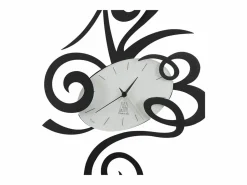 Sale Robin - Reloj de pared moderno , Ø45 cm, silencioso, acero creativo, Fabricado en Italia Negro