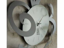 Sale Robin - Reloj de pared moderno , Ø45 cm, silencioso, acero creativo, Fabricado en Italia Negro