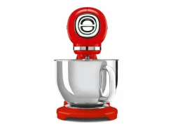 Smeg Robot de repostería SMF03RDEU 4,8L 800W con 10 velocidades y accesorios de acero inoxidable