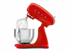 Smeg Robot de repostería SMF03RDEU 4,8L 800W con 10 velocidades y accesorios de acero inoxidable