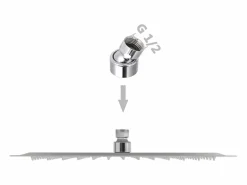 New Helloshop26 Rociador de ducha cuadrado de acero inoxidable de 30x30 cm 02_0003092 Gris