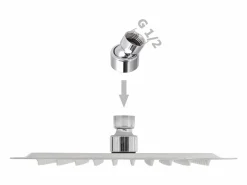 Clearance Helloshop26 Rociador de ducha cuadrado de acero inoxidable de 20 x 20 cm 02_0003090 Gris