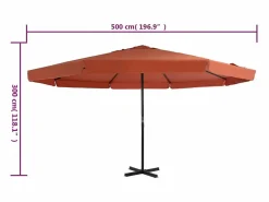 Garden Furniture Roeland Sombrilla de jardín con palo de aluminio 500 cm terracota