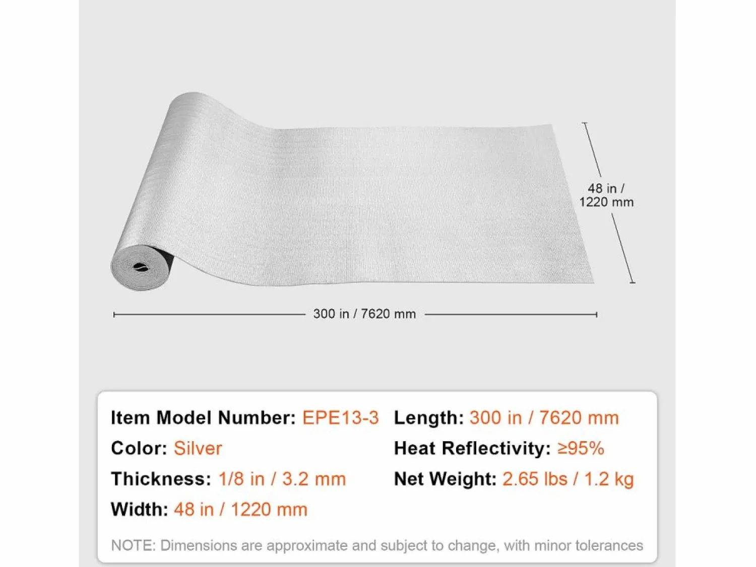 Hot Rollo Aislante Reflectante Doble SucceBuy con Núcleo de Espuma y Barrera Radiante 122 CM x 762CM Plateado