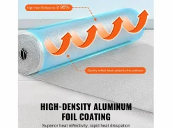 Hot Rollo Aislante Reflectante Doble SucceBuy con Núcleo de Espuma y Barrera Radiante 122 CM x 762CM Plateado