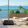 New Saco de arena para sombrilla, 2 bolsas rellenables de 50 kg, tela Oxford, negro (50 x 50 x 18 cm)