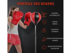 Discount Saco de boxeo ajustable de pie, de piel sintética, color (43 x 43 x 145 cm) Aparato De Musculación