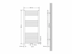Best LuxeBath Sahara radiador baño radiador central 60x120 cm Blanco