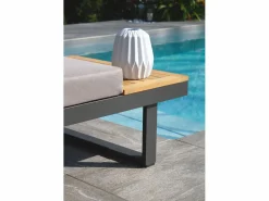 Dcb Garden Salón de jardín 4 pl de madera de acacia y aluminio