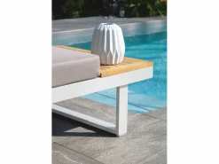 Clearance Salón de jardín 4 plazas de madera de acacia y aluminio Salones De Jardín