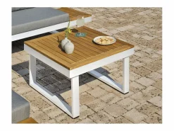 Online Salón de jardín 5 plazas en madera de acacia y aluminio Salones De Jardín