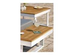 Online Salón de jardín 5 plazas en madera de acacia y aluminio Salones De Jardín