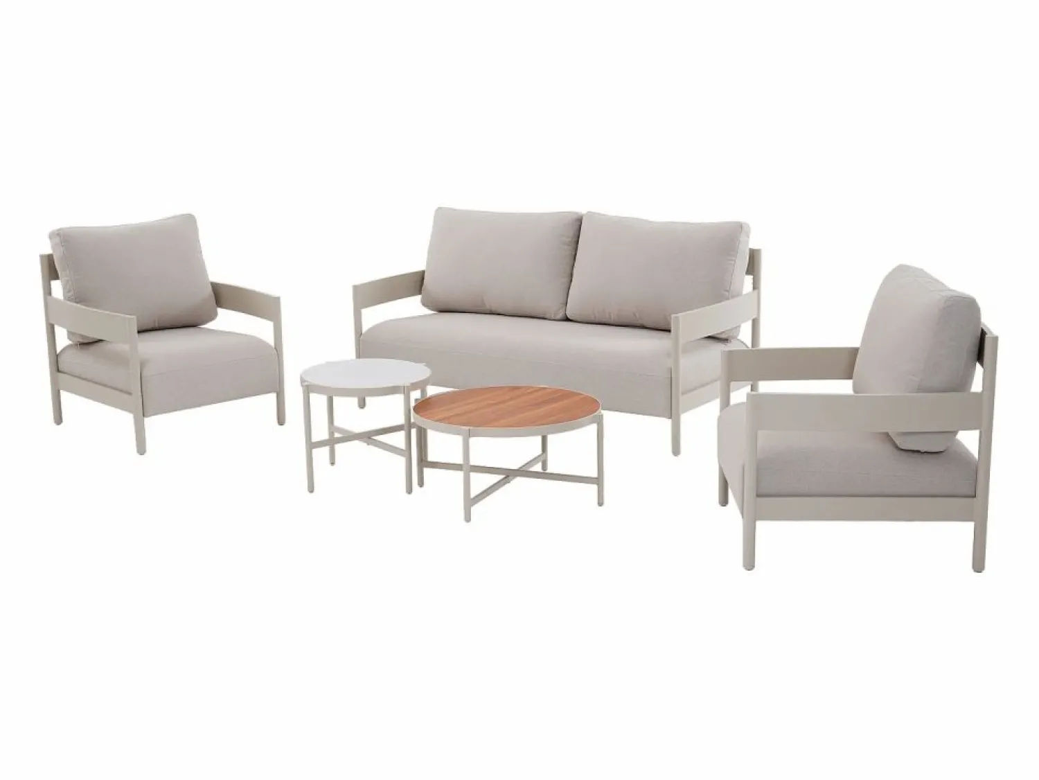 MYLIA Salón de jardín de aluminio 4 plazas - Beige - LOMAM de