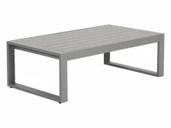 MYLIA Salón de jardín de aluminio con Sofá rinconera y mesa de centro - Taupe - MOLOKAI de