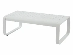 MYLIA Salón de jardín de aluminio: 1 sofá de 3 plazas y 1 mesa de centro - con cojines beige - LOMIA de