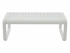 MYLIA Salón de jardín de aluminio: 1 sofá de 3 plazas y 1 mesa de centro - con cojines beige - LOMIA de