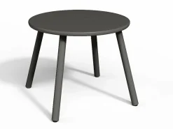 MYLIA Salón de jardín de metal: 2 sillones bajos apilables y mesas apilables