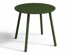 Sale MYLIA Salón de jardín de metal verde kaki: 2 sillones bajos apilables y una mesa auxiliar Caqui