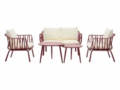 Sale MYLIA Salón de jardín de polipropileno y metal - Burdeos - LOYNA de Granate