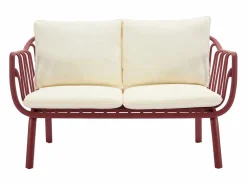 Sale MYLIA Salón de jardín de polipropileno y metal - Burdeos - LOYNA de Granate