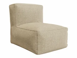 Best MYLIA Salón de jardín de tela - 1 sillón 1 esquinero 1 Chaise longue 1 puf - NOUMARA de Beige