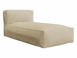 MYLIA Salón de jardín de tela para 4 personas: 1 sofá, 1 Chaise longue y un puf - - NOUMARA de