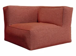 New Salón de jardín de tela - 1 sillón 1 ángulo 1 chaise longue 1 puf NOUMARA Conjunto Sofá Y Sillón