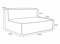 MYLIA Salón de jardín de tela : 1 sofá, 2 sillones y un taburete - NOUMARA de